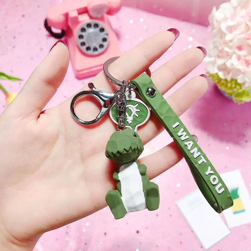 

Cute Dinosaur Unicorn rabbit Animal Keychain For Women Men Key Ring Trinket Cartoon Cat Key Chain Car Key Bag Pendant