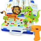 Детская игрушечные дрели, креативная отвертка, мозаичная игрушка, детский набор сделай сам для обучения, обучающая игра, винт, пазл, набор в подарок
