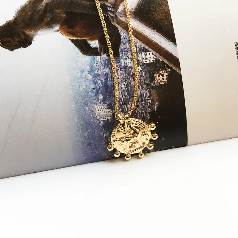 Ожерелья и серьги-подвески в европейском американском стиле с монетами комплект