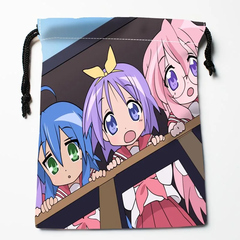 Лидер продаж сумки на шнурке Lucky Star для девочек с аниме принтом 18x22 см Мягкая