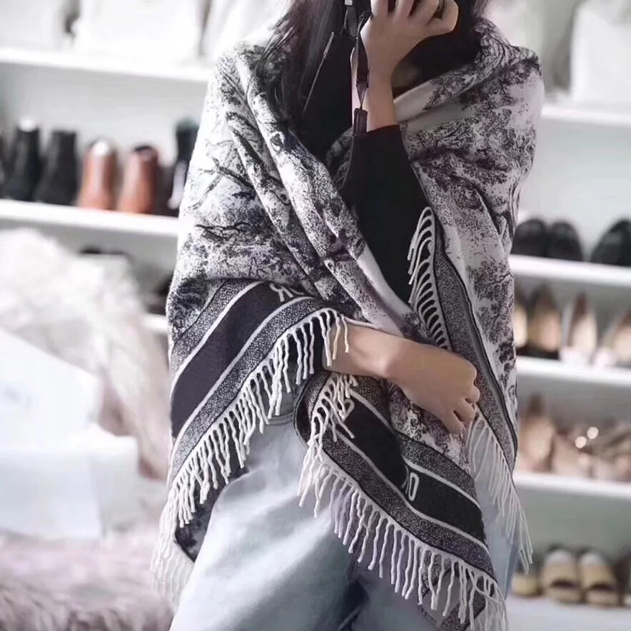 

180*70 CM Cashmere long Scarf for women forest shawl 2021 autumn winter brand