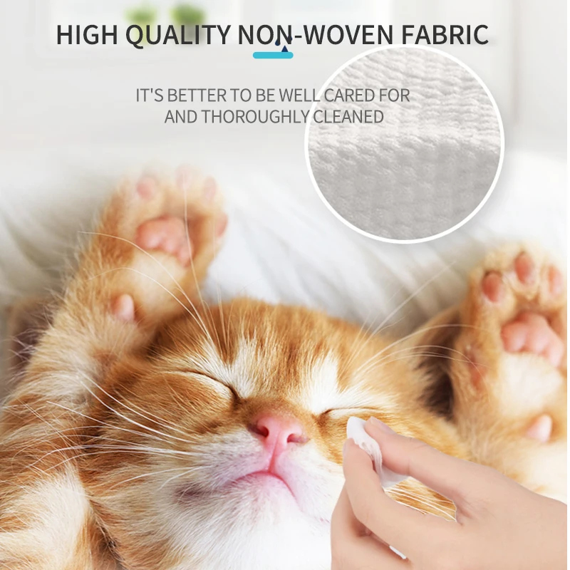 100 шт./компл. бумажные салфетки для чистки домашних животных собак кошек влажные