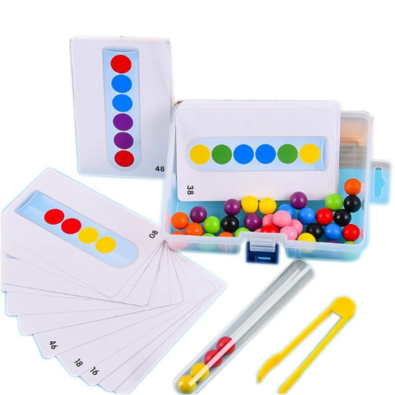 

Clip Bead Game Ball Matching Toy Clip Beads Test Tube Toy Toddler Educational Montessori Games for Kids