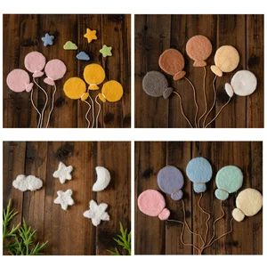 Набор для фотосъемки новорожденных Don  Judy ручной работы из 100% шерсти, 6 см, воздушный шар и 3 см, звездная луна, для студийной фотосъемки