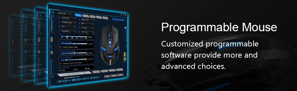 TeckNet программируемая игровая беспроводная мышь 2,4 ГГц RAPTOR светодиодный подсветка 4800 dpi 8 кнопок USB Nano приемник Prime Беспроводные мыши