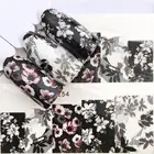 Переводные наклейки для ногтей, 1 шт., черные цветочныеЦветочные феи, Водные Переводные картинки для дизайна ногтей, модные обертывания, инструменты для маникюра