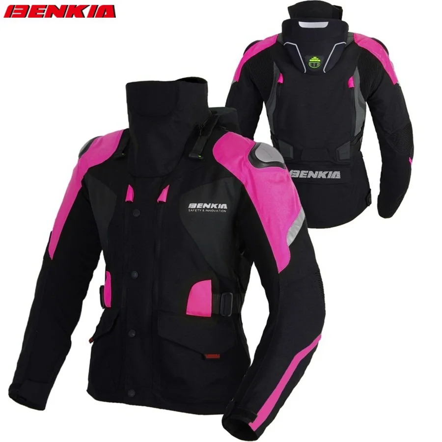 pink 1шт Женская зимняя водонепроницаемая теплая ветрозащитная Защитная куртка для мотокросса для гонок по бездорожью мотоциклетная куртка - Цвет: pink
