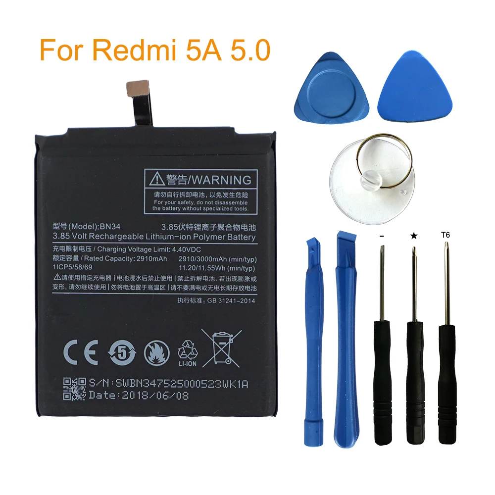 Оригинальный аккумулятор OHD BN34 для Xiaomi Redmi 5A hongmi 5 A сменная батарея