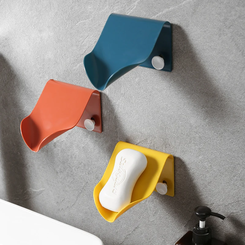 High Quality Seamless Wall-Mounted Soap Holder Drainage Storage Finishing Racks Strong Seamless Stickers Hole-Free Soap Box