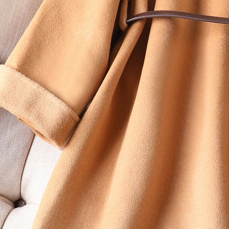 

Women Double-Sided Cashmere Coat Autumn Winter Fashion High Quality Loose Korean Elegant Ladies Woolen Overcoat Abrigos Mujer