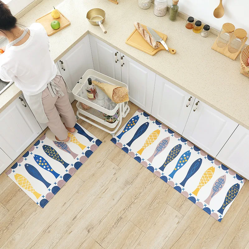 

Fashion Kitchen Floor Mat Modern Entrance Door Bathroom Mat Indoor Carpet Bedroom Kitchen Rug Absorbent Doormat