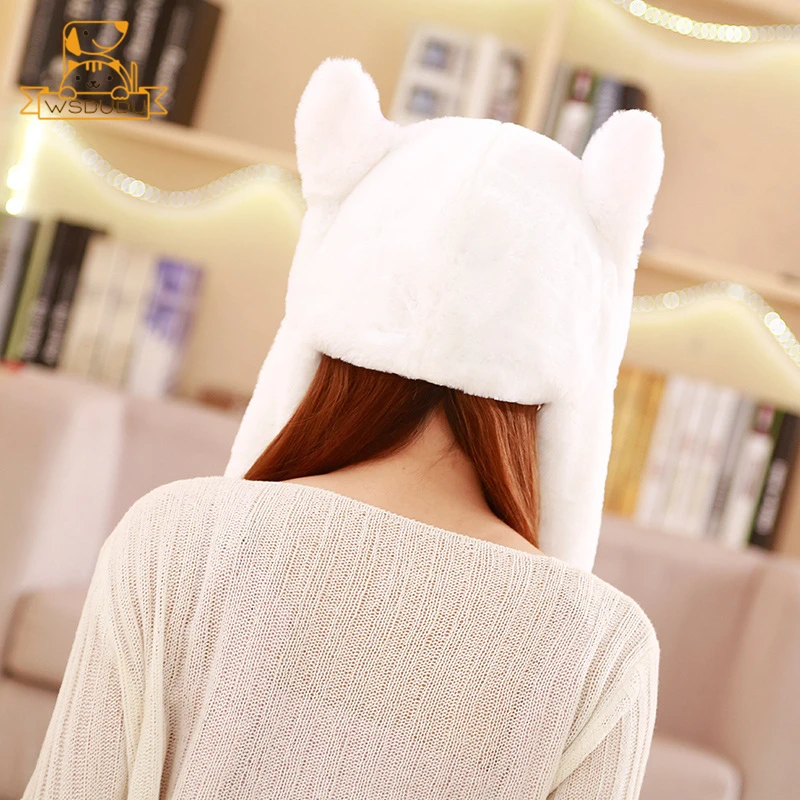 Кавайная шапка с движущимися ушами в виде животных кролик кошка собака свинья