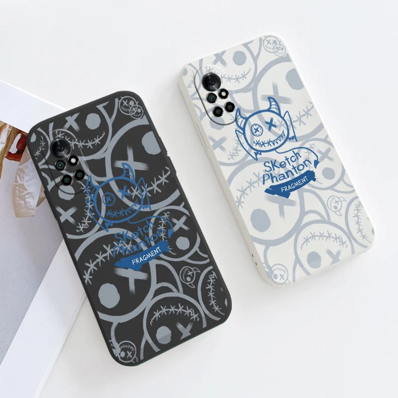 

Cartoon Funny Ghost Liquid Silicone Case For Huawei Nova 8 7 Pro SE 6 SE 5 Pro 5Z 5I 5Ipro 5T 4 4E Ultra Thin Phone Back Cover