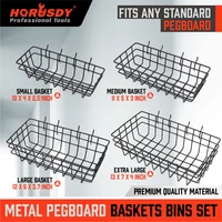 horusdy 4 pack pegboard baskets 4 size pegboard baskets bins set for organizing various tools
