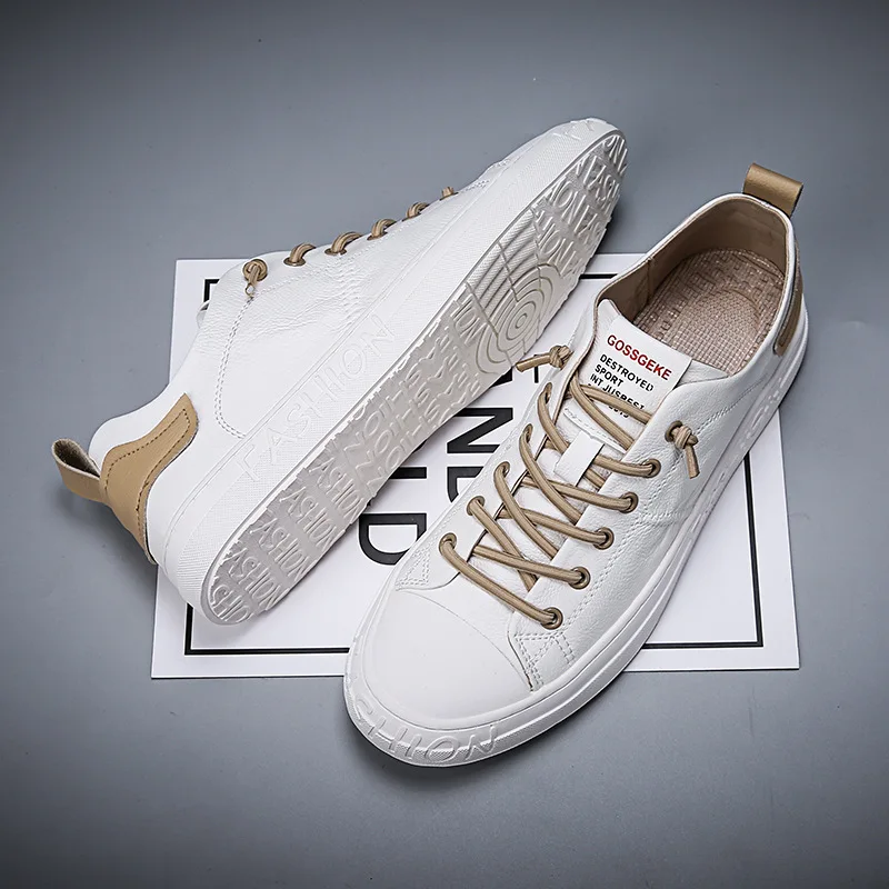 Шнуровка с низким вырезом для мужчин из PU искусственной кожи повседневная обувь