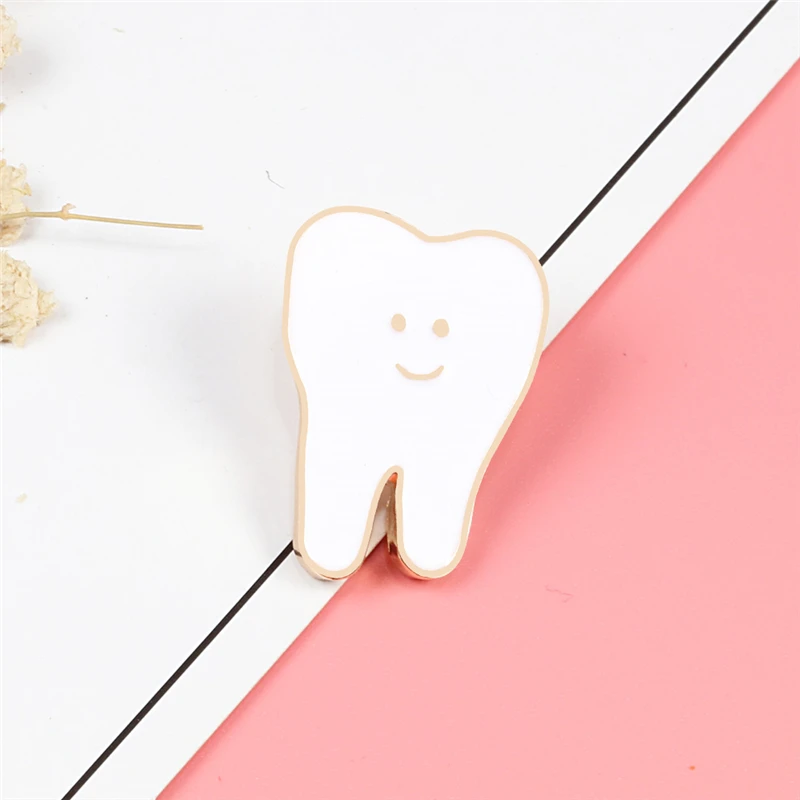 Cartoon Smile Teeth Brooch Medical Organ Nurse Dentist Enamel Pins Coat Shirts Lapel Pin Cute Badge Jewelry for Kids Gift | Украшения и