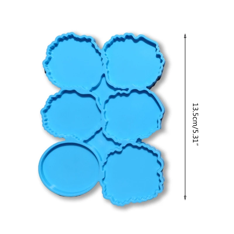 

Tray Epoxy Resin Mold Six Irregular Circles Silicone Mould DIY Crafts Decorations Casting Tools