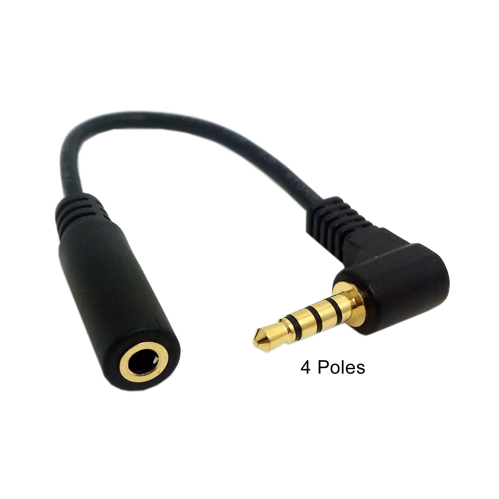 

4 Poles Audio Stereo 90 Degree Right Angled 3.5mm Male to Female Extension Cable