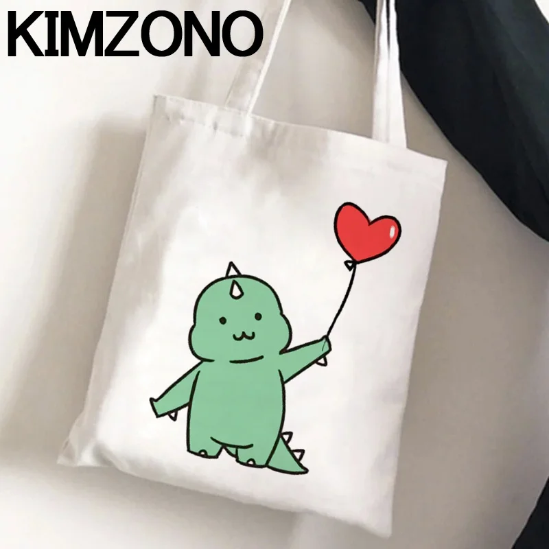 

Dinosaur shopping bag cotton bolso shopper reusable recycle bag canvas bag reusable woven sac cabas cloth sac tissu