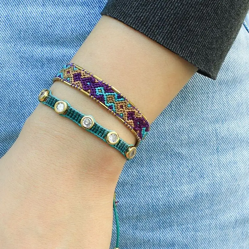 

KELITCH New 2022 Shining Crystal Women Green Bracelets Handmade Miyuki Beaded Jewelry Friends Gift Anime