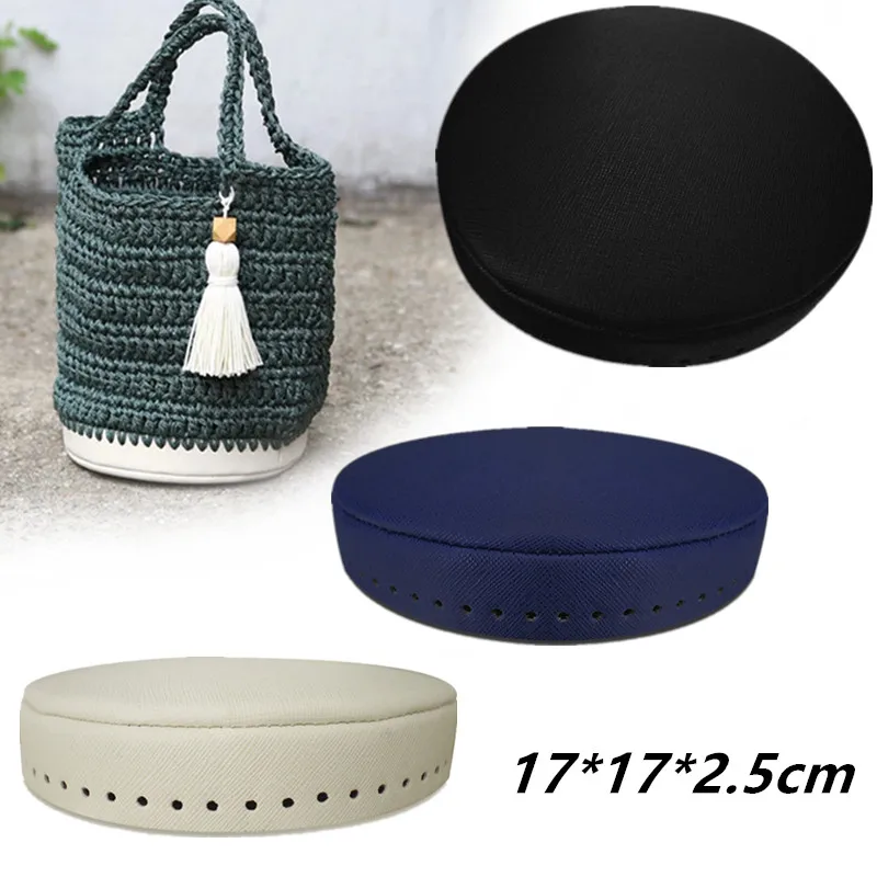 

Women Round Bottom for Knitted Bag Pu Leather Bag Accessories Handmade Bottom Diy Crochet Handbag Bottoms