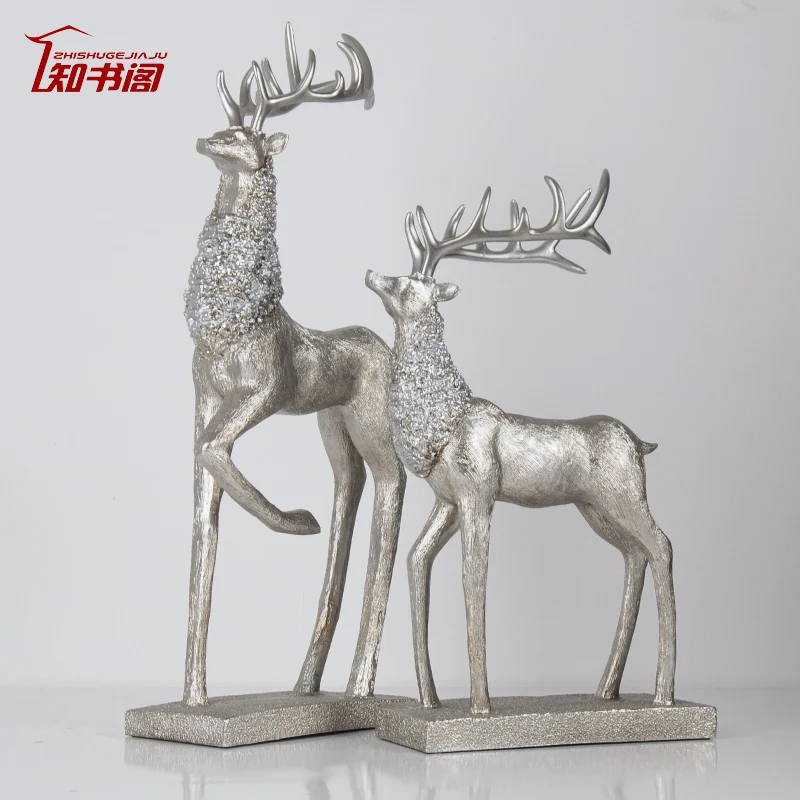 

Luxury Art Deer Ornaments Nordic Creative Golden Animal Modern Personality Crafts Ornaments Home Living Room Decoration DA60BJ