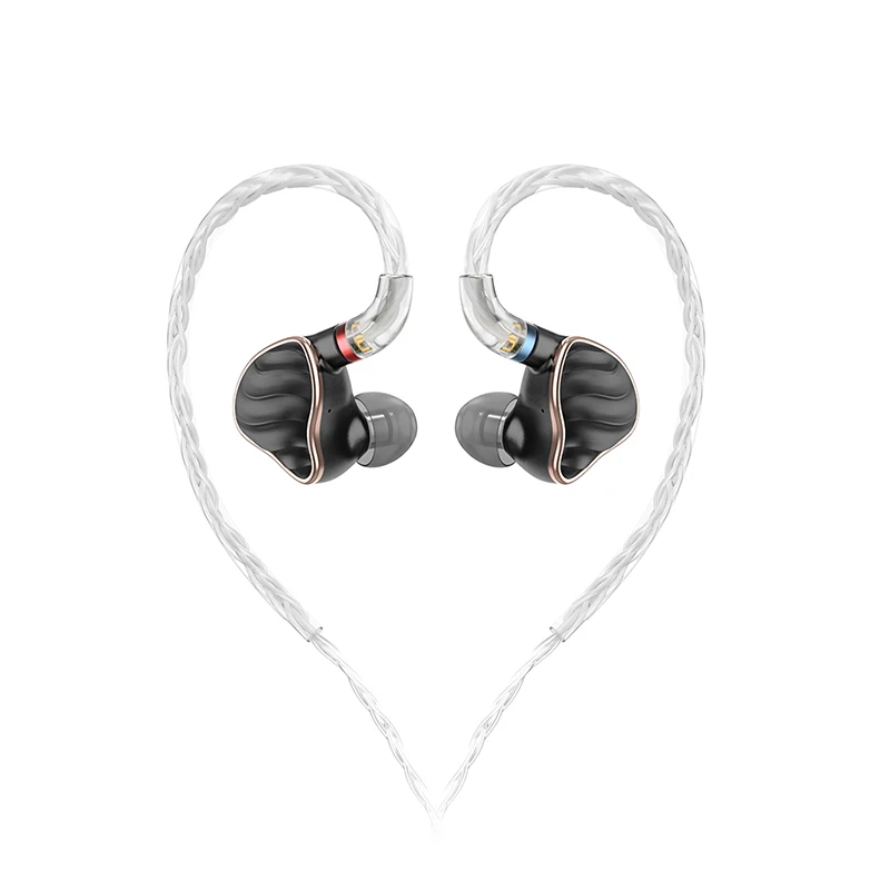 Black FiiO FH7 Hi-Fi аудио высокого разрешения бериллия PVD 5 драйвер(4 Knowles BA+ 1DD) гибридный в-наушники/выход для наушников с MMCX съемный кабель - Цвет: Black