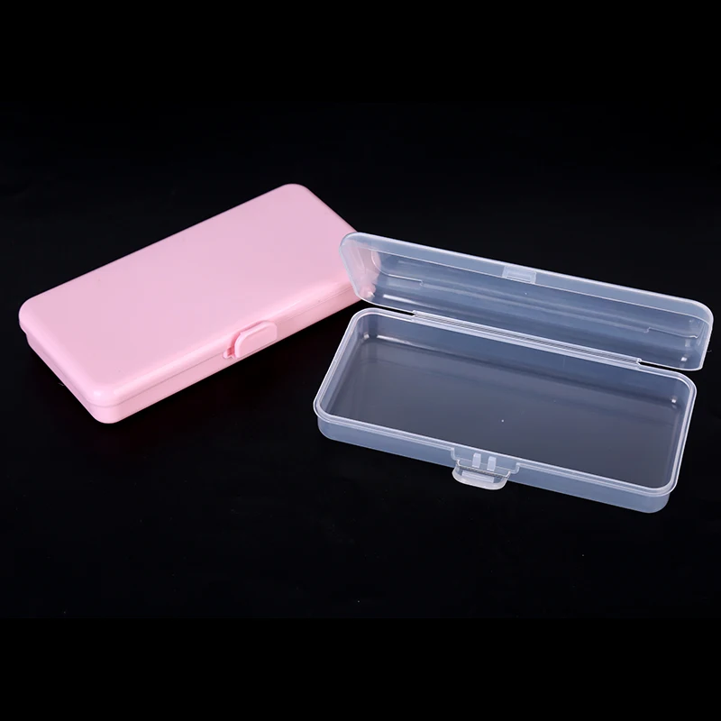 1PC Plastic Nail Tools Storage Box Nail Rhinestone Studs Decorations Brushes Buffer Files Grinding Container Holder Caseportable