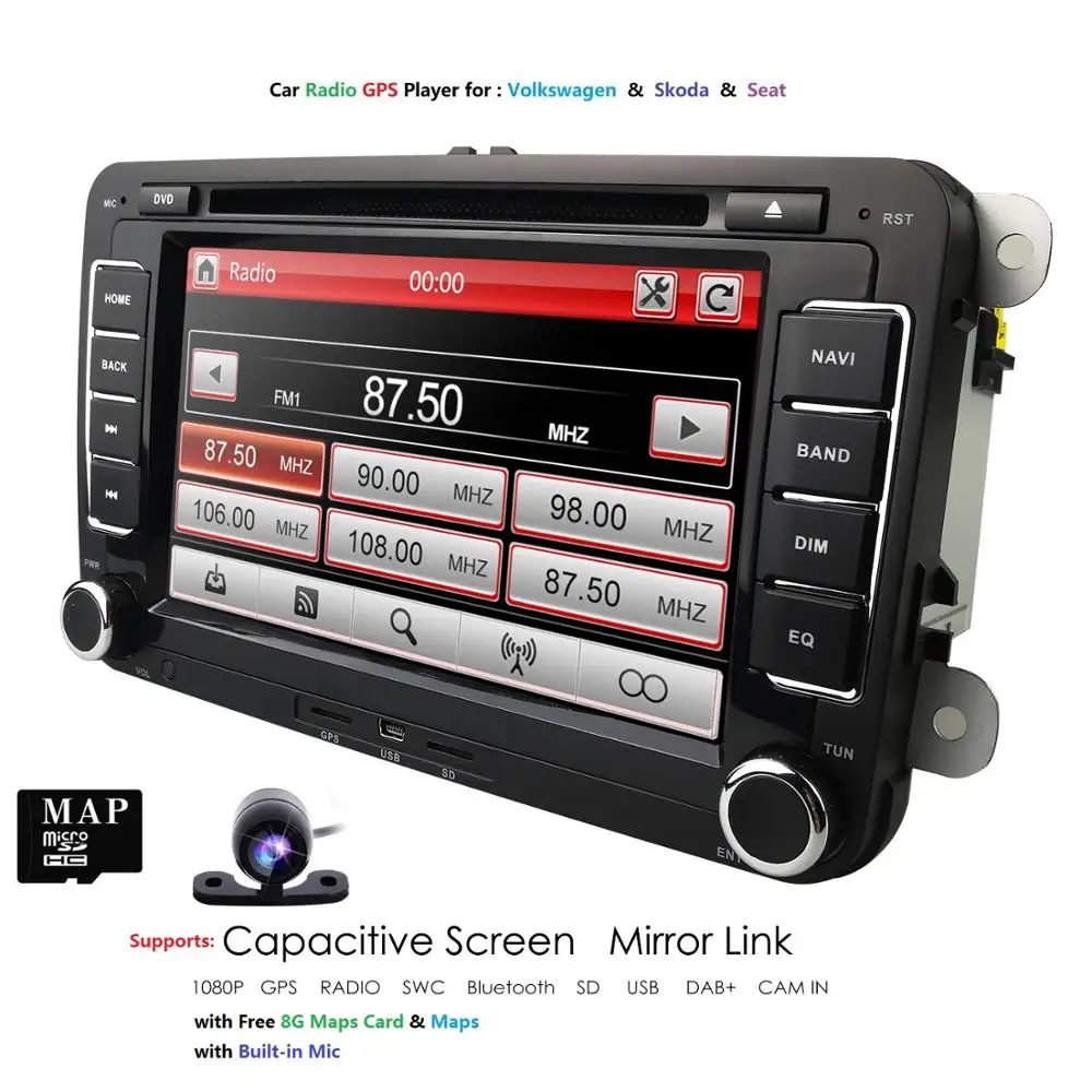 Автомагнитола 2 din с DVD GPS-навигацией стереопроигрывателем для Volkswagen VW Golf VI Touran