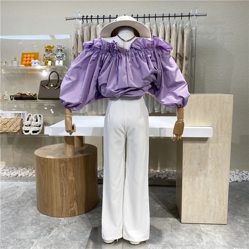 

Irregular High Waist Straight Split Pants Women Wide Leg Suit Pants 2021 New Casual Black White Pants Female Trousers