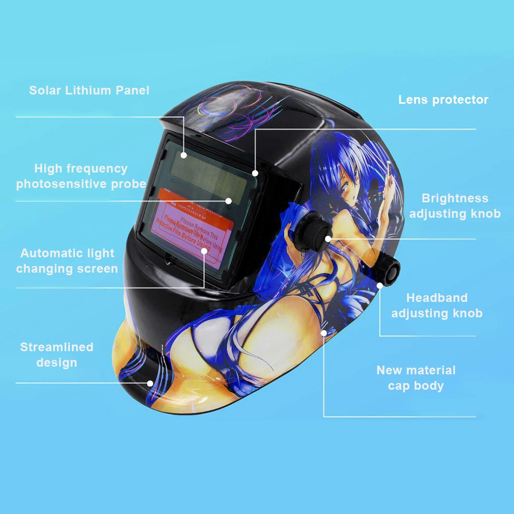 

Welding Helmet Adjustable Solar Energy Auto darkening welding helmet/welding mask Welding Cap Arc Sensors Protective Equipment