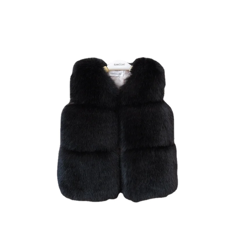 Baby Girl Faux Fur Coat Vest Children's Winter Jacket Waistcoat Family Matching Outfits Kids Girls Clothing Vest Outwear
