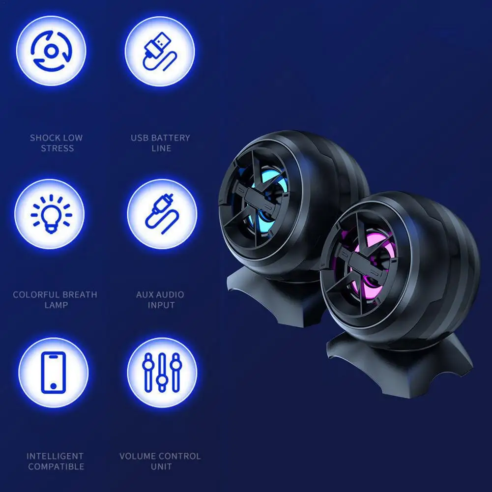 Мини-Колонка компьютерная 3 5 мм USB RGB | Электроника