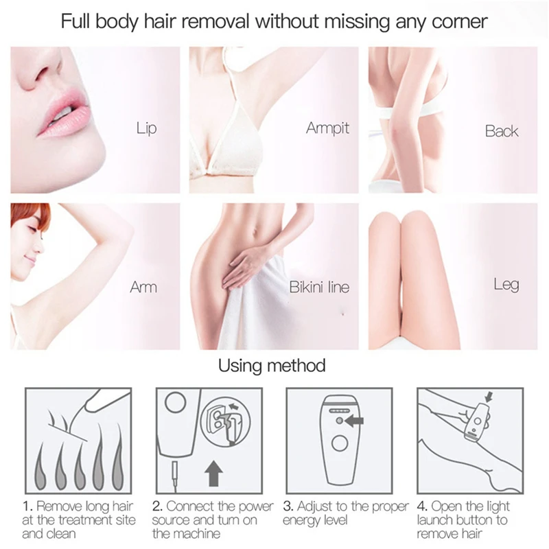 

Professional IPL laser Hair Removal Hair Epilator Permanent Epilator Armpit Leg Pubic Shaving Tool Bikini Trimmer Women Epilator