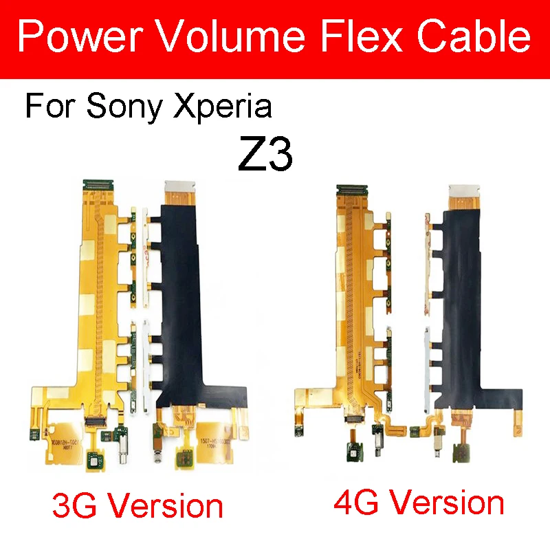 Кнопка питания и громкости гибкий кабель для Sony Xperia Z3 D6653 D6603 D6643 3G 4G ВКЛ./ВЫКЛ. С