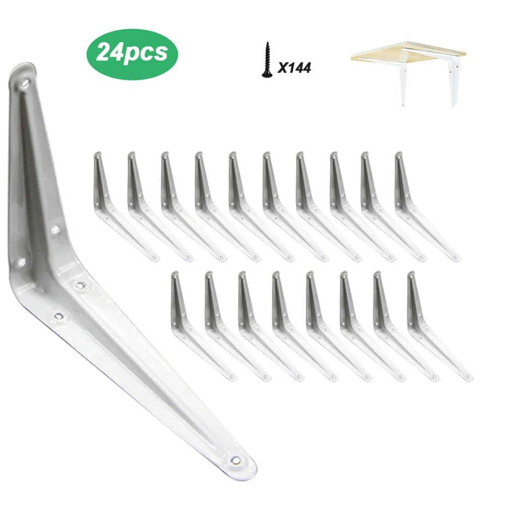 

20x Angle Corner Shelf Brackets London Type Shelving Support Bracket Bulk White Metal Wall Corner Angle Shelving Brackets