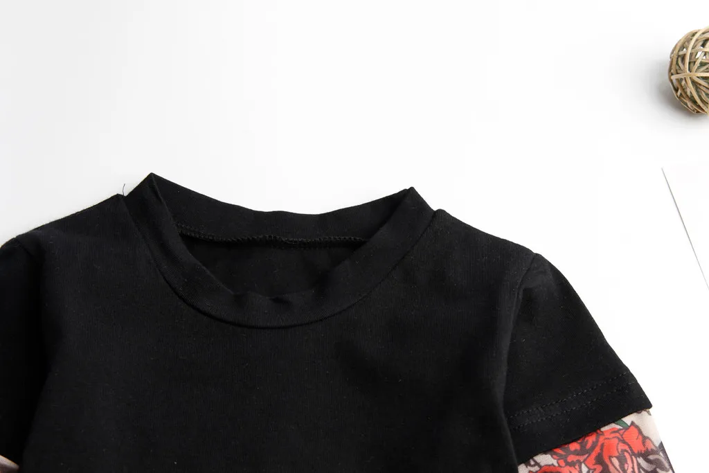 Футболки для мальчиков футболка малышей с сеткой татуировки принтом длинным