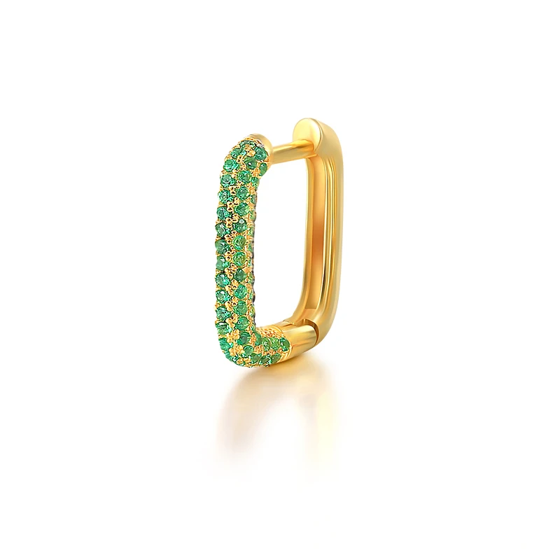 

BOAKO Huggie Earrings 18K Gold Color Earrings For Women Pendiente Piercing Rainbow CZ Drop Earing Luxury Fine Jewelry Gifts