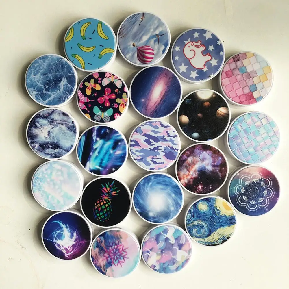 

Glossy Popular Marble Expanding Phone Stand Grip Finger Rring Support Anti-Fall Round Foldable Mobile Phone Holder for iPhone 12