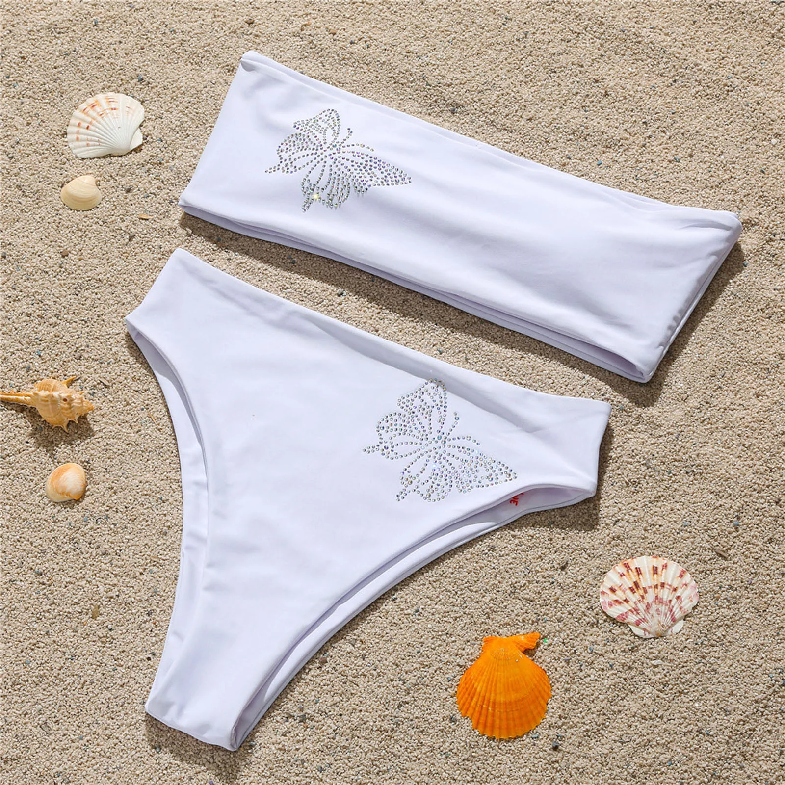 

Women Bandeau Bandage Bikini Set Push-Up Brazilian Swimwear Beachwear Swimsuit Traje de bao mujer 2021 Swimwear women