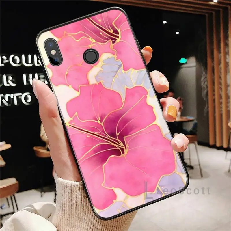 Beautiful Flower Leaf Phone Case For Xiaomi Redmi Note 4 4x 5 6 7 8 pro S2 PLUS 6A PRO cover funda shell coque | Мобильные телефоны