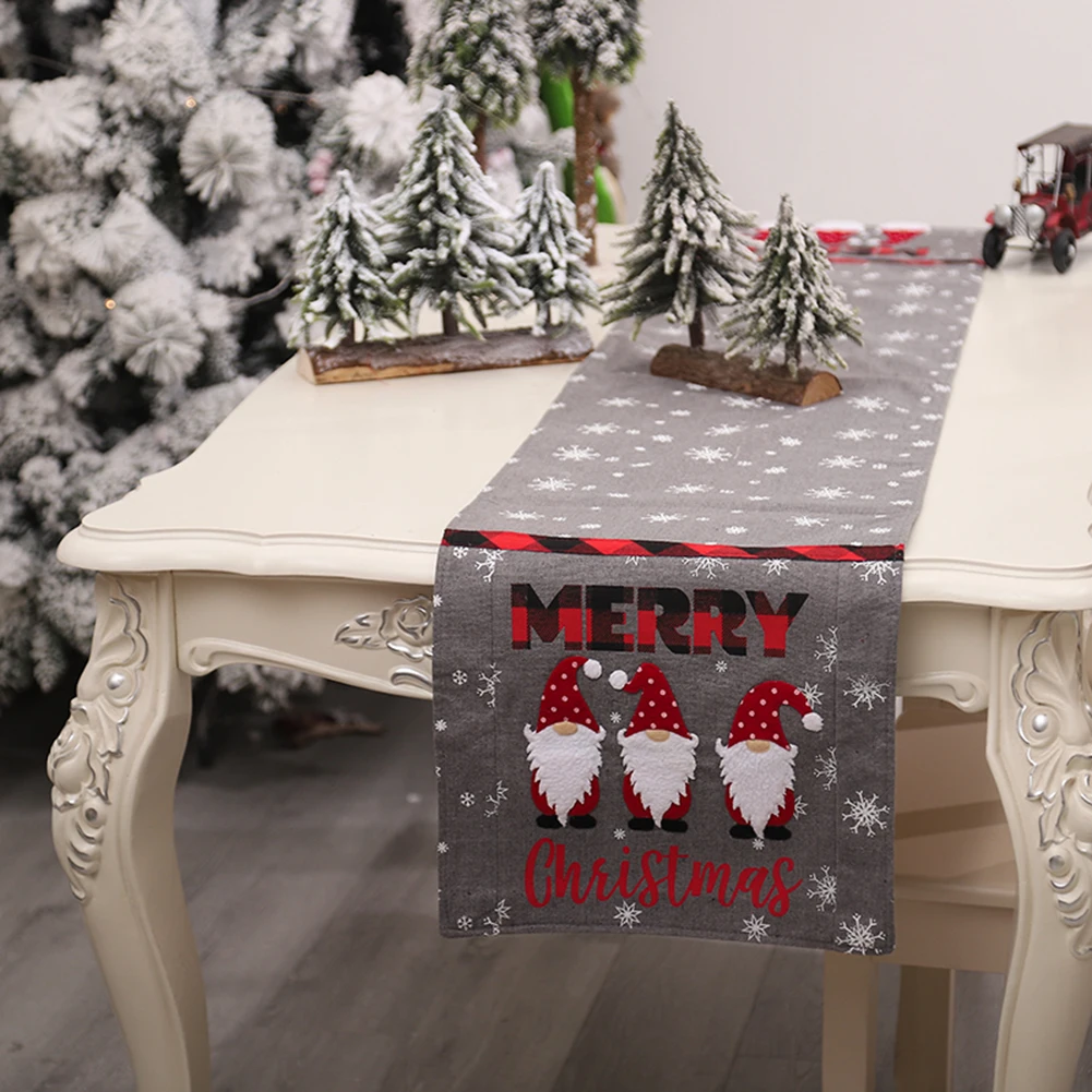 Warm Life 2021 New Embroidered Faceless Elderly Table Runner Snowflake Tablecloth Christmas Dining Dress Up Decoration | Дом и сад