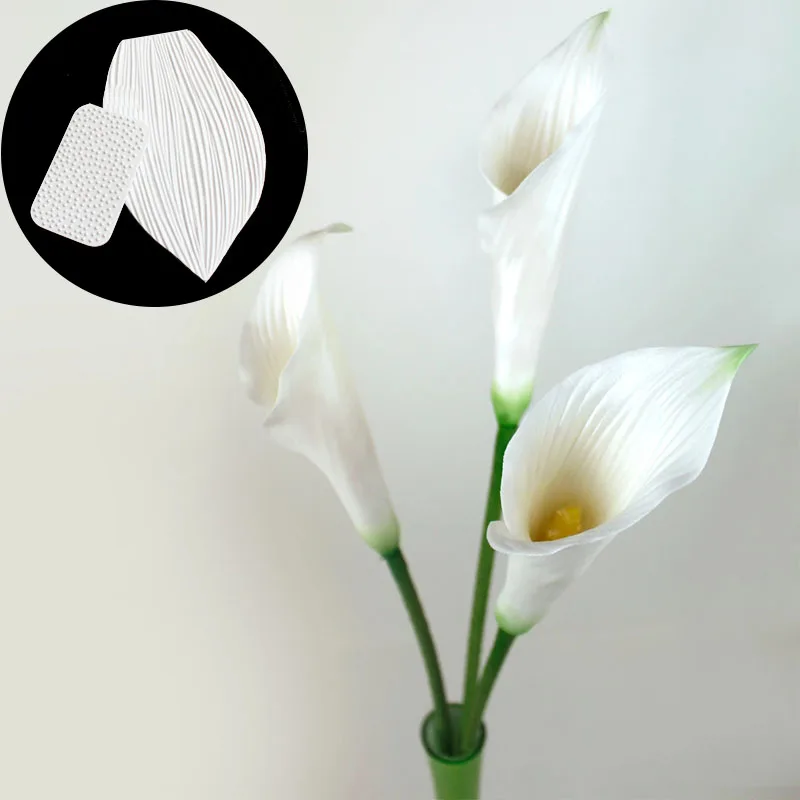 2 шт. цветок Pro Calla Лилия и тюльпан лист вены текстуры набор помадка силиконовая