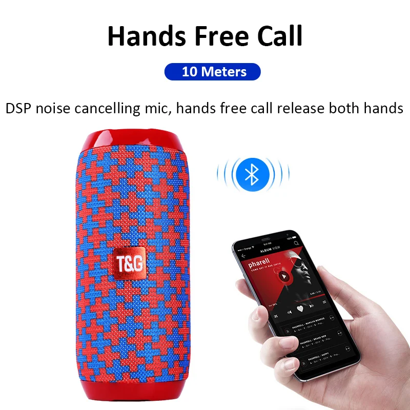 Портативная беспроводная Bluetooth колонка Бумбокс с сабвуфером и поддержкой FM радио