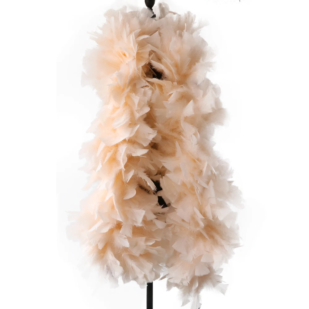 

Wholesale White Turkey Feathers Boa 200g Feather Shawl Wedding Dress Making Decoration Plumes Crafts 2meter Everything handmade