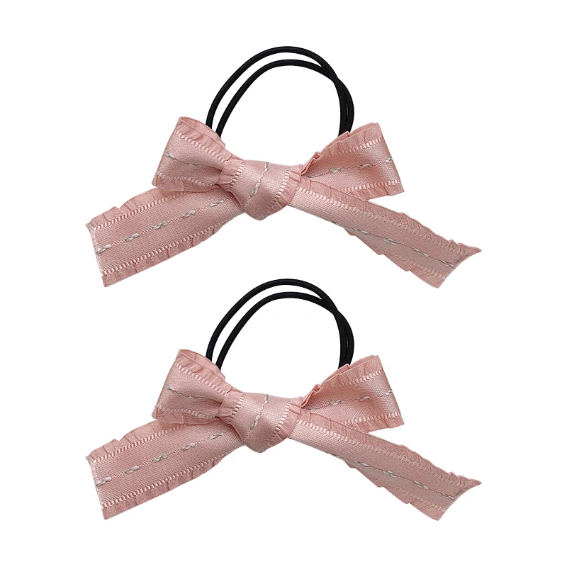 

2pcs Cute Ponytail Holder Bow Hair Ties Children Hair Gum Scrunchies Bowknot Elastic Hair Band Candy Color Girl Hair Accessories