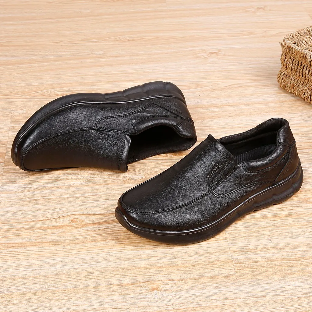 KANCOOLD shoes men Leisure Men's Solid Color Flat Shoes PU breathable comfortable Round Toe Slip-On Business Leather Shoe 1210 | Обувь