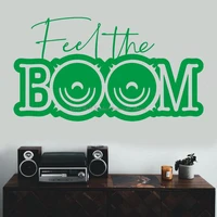 feel boom wall stickers sound boeing wave audio speaker sound recording studio music producer music lover home decor vinyl decal