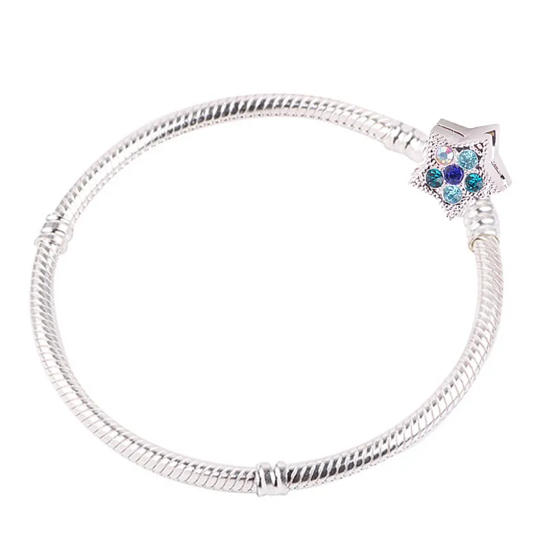 star bracelet Couqcy, очаровательные браслеты и ювелирные женские браслеты, Минни, розовый бант, подвеска, брендовый браслет, сделай сам, ручная работа, для девочки, подарок, ювелирное изделие - Окраска металла: star bracelet