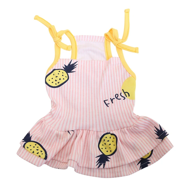 

Cotton Pet Printed Dress Cute Fruit Pattern Dresses Cute T-shirts Small Medium Cat Dog Clothes Puppy Skirts Pet Summer Clothing
